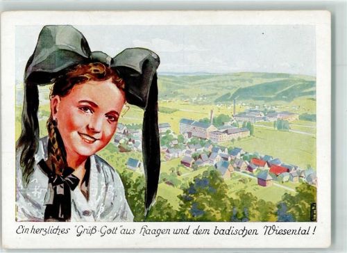 79539 W7850 Haagen , Baden - Trachtenmädchen Textil-Manufaktur Haagen Wiesental