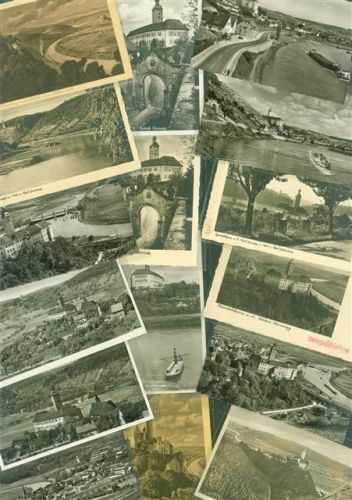 Gundelsheim Lot mit 26 AK Schloss Hornegg Originale aus Musterbuch des Metzverlages rückseitig Haftspuren