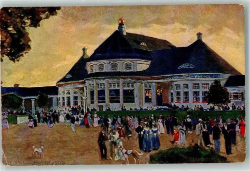 München Bayerische Gewerbeschau 1912 Hauptrestaurant sign Claus Berger