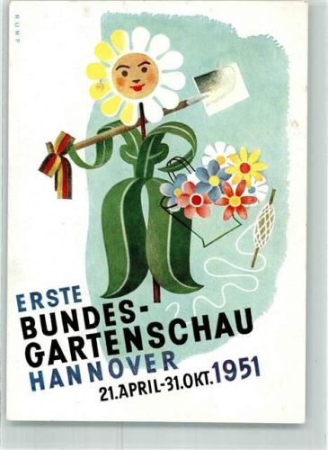 Hannover Erste Bundesgartenschau 1951 Blume vermenschlicht