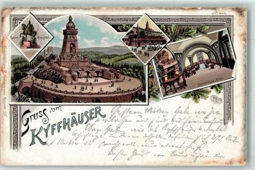 Kyffhäuser 1897 Kyffhäuser-Denkmal Reiterstandbild Barbarossa-Saal Gasthaus