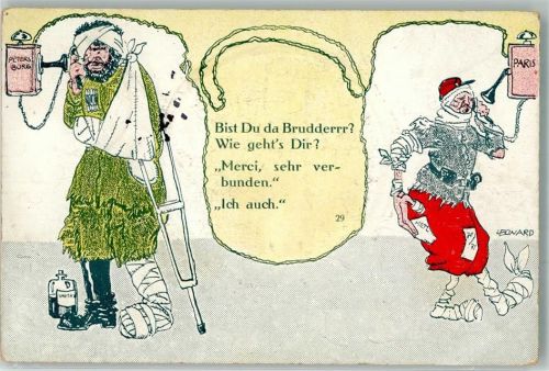 1914 Russe ( Petersbourg) telefoniert mit Paris ( Metz ) beide angeschlagen