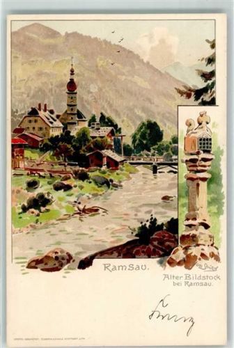 Ramsau Alter Bildstock Kirche Brücke