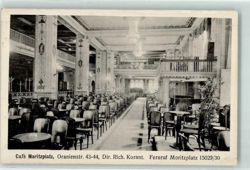 Kreuzberg 1917 Cafe Moritzplatz Oranienstraße 43-44 Cafesaal Notenständer