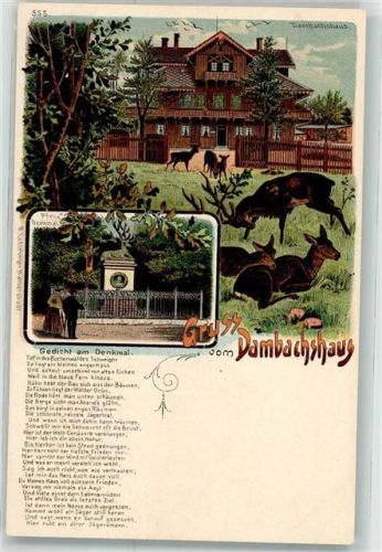 Treseburg Gedicht am Denkmal Gruss vom Dambachshaus Ort lt. Recherche