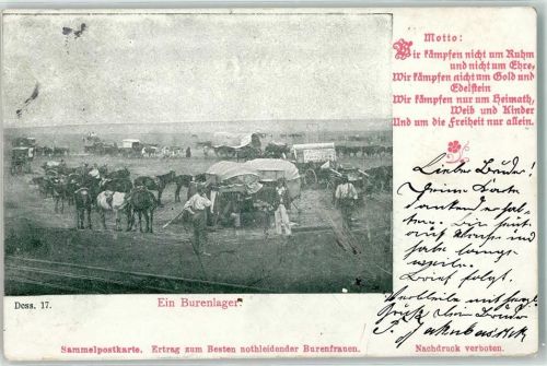 1902 Nr. 17 Burenlager Sammelkarte für notleidende Burenfrauen Spende