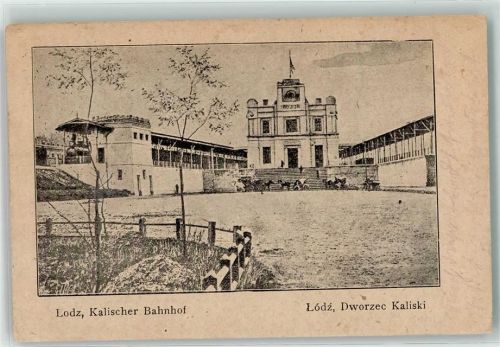 Aleksandrowa Kalischer Bahnhof Lok Kutsche Feldpost Nr.74