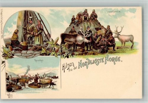 Tracht Rentier Lappenfamilie