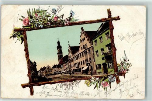 Freising Kirche St. Georg Marienplatz Ort handschriftlich Bahnpoststempel