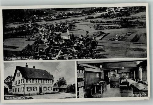 Aitrach Fliegeraufnahme Bahnhofs-Gasthaus Gaststube Klavier