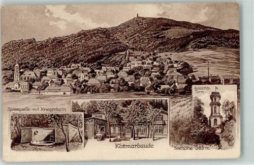 Neugersdorf Spreequelle Kriegerhain Gasthaus Kottmarbaude Aussichtsturm