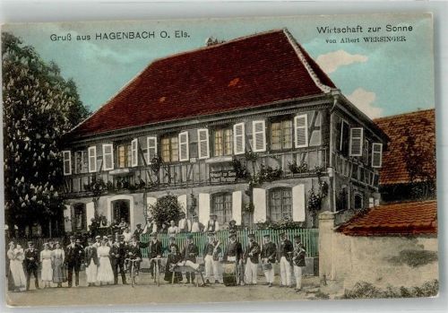 Hagenbach 1912 Fahrrad Gasthaus zur Sonne Musikkapelle