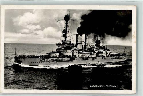 1942 Linienschiff Schlesien unter Voilldampf 1904-1945