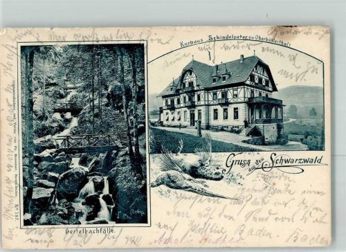 Oberbühlertal 1901 Kurhaus Schindelpeter Gertelbachfälle