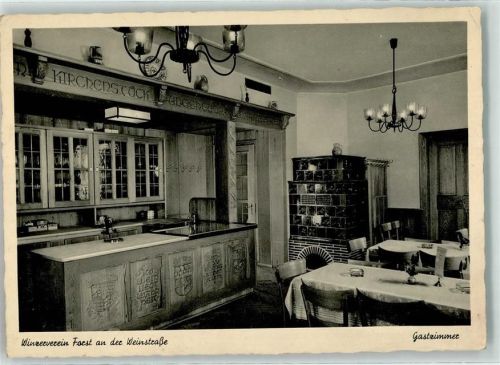 Forst Winzerverein Forst Gastzimmer Tresen Kachelofen