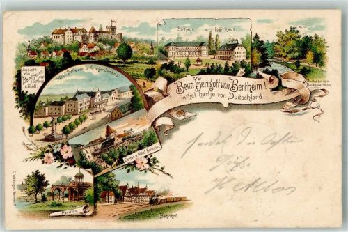 Bad Bentheim 1902 Hotel Bellevue Kurhaus Schloss Bentheim Bahnhof