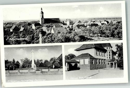 77746 W7601 Schutterwald - Krieger- und Heimattag- Denkmal Neues Schulhaus