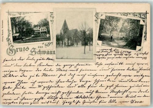 Schwaan 1898 Gruss Kirche