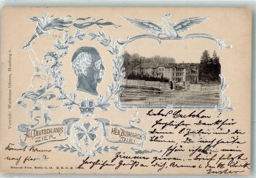 Friedrichsruh 1898 Jugendstil Schloss D.R.G.M. Nr.78598