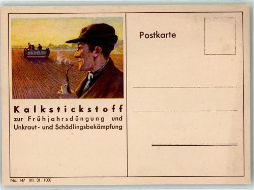 Kalkstickstoff Landwirtschaft Bauer Pfeife Maschine