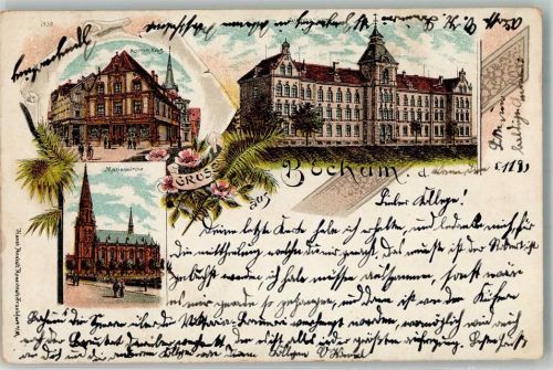 Bochum 1899 Lithographie Marienkirche