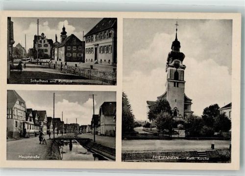 Friesenheim Kath. Kirche Hauptstraße Schule Rathaus