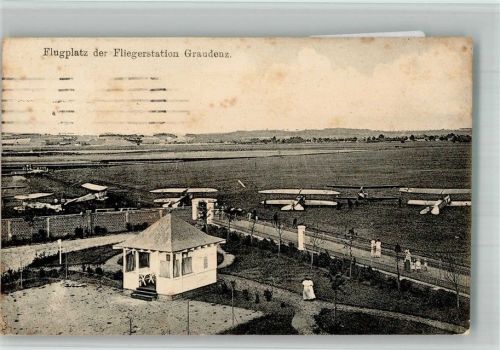 Graudenz 1915 Flugplatz Fliegerstation Feldpost WK I