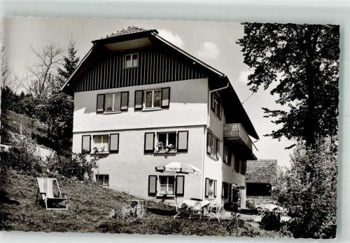72175 W7242 Dornhan Foto AK Waldpension Braunhalde Garten Liegestühle