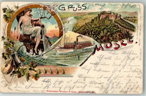 Cochem 1898 Raddampfer Ort handschriftlich