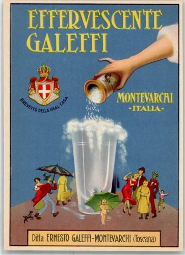 Montevarchi Effervesscente Galeffi-Montevarcai Brause schöne Werbekarte