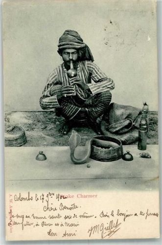 Colombo Tracht Schlangenbeschwörer Ort handschriftlich