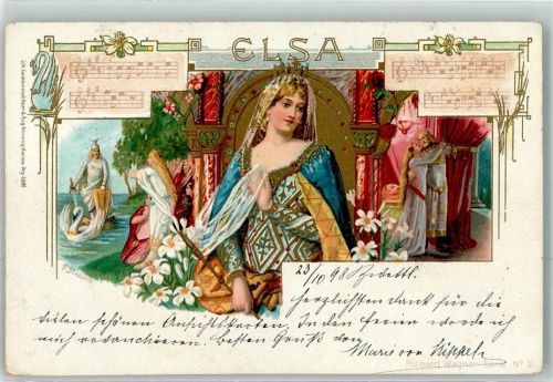 1898 sign. F.Strassen Nibelungen Elsa Serie Nr.II Verlag Brüning Nr.6998
