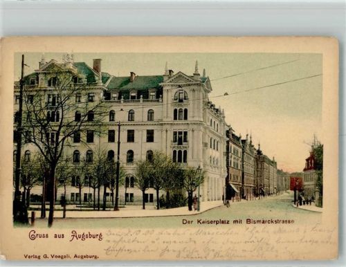 Augsburg 1900 kaiserplatz Bismarckstrasse