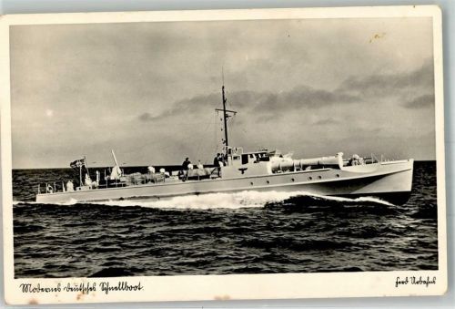 Deutsches Schnellboot in voller Fahrt Fotograf Urbahns Verlag Dieterle Nr. 1277