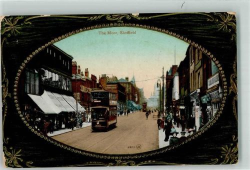 Sheffield 1915 The Moor Straßenbahn
