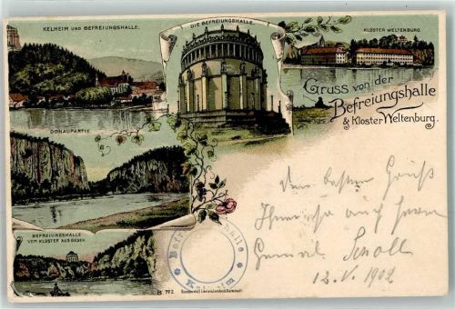 Kelheim 1902 Befreungshalle Kloster Weltenburg