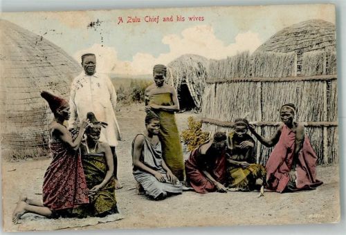 Durban 1910 Tracht Zulu Mann Frau
