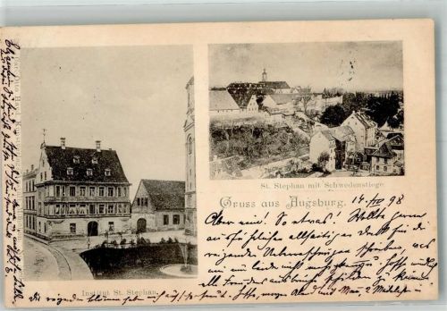 Augsburg 1898 Institut St. Stephan Schwedenstiege
