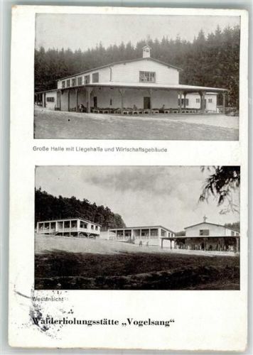 Augsburg Walderholungsstätte Vogelsang Große Halle Liegehalle Wirtschaftsgebäude
