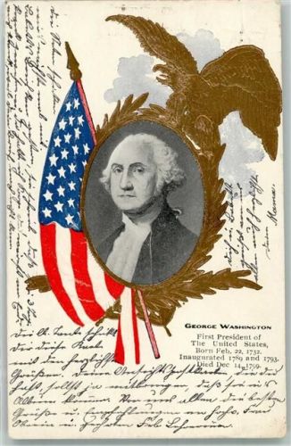 1907 George Washington First President of USA Fahne Adler