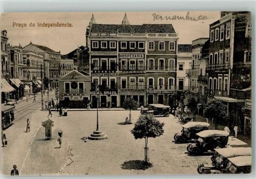 Pernambuco 1913 Hotel Brazil Praca da Indepencia Auto Straßenbahn Ort lt. Verlag
