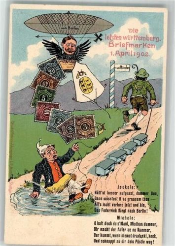 1902 Philatelie Die letzten württ. Briefmarken 1902 Ballon Jockele Michele Verlag Junginger