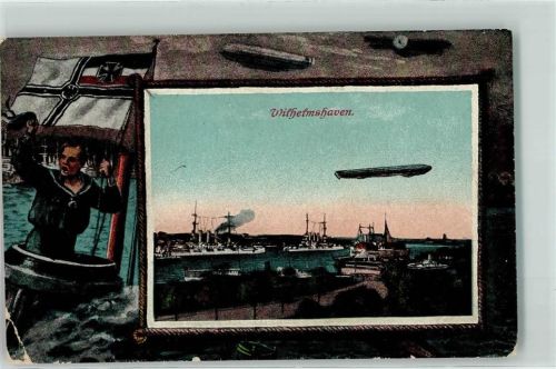 Wilhelmshaven 1916 Zeppelin und Marine Schiffspost