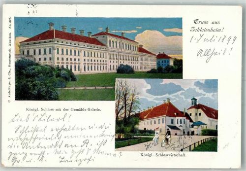 Schleißheim 1899 Schloss Gasthaus Adelskorrespondenz
