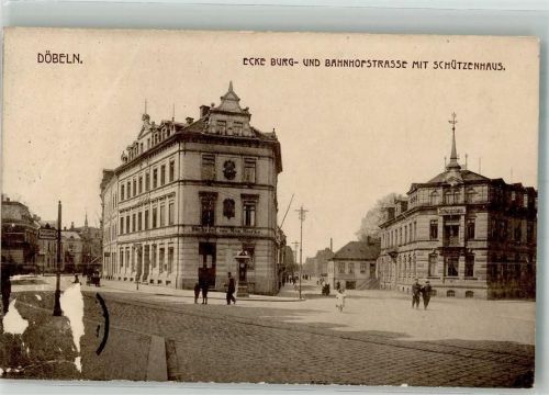 Döbeln Schützenhaus burgstrasse Ecke Bahnhofstrasse Oberflächenschaden