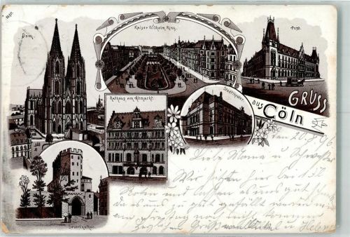 Köln Altstadt-Süd 101 1896 Dom Rathaus am Altmarkt Severinstor Kaiser Wilhelm Ring Post Stadttheater Vorläufer