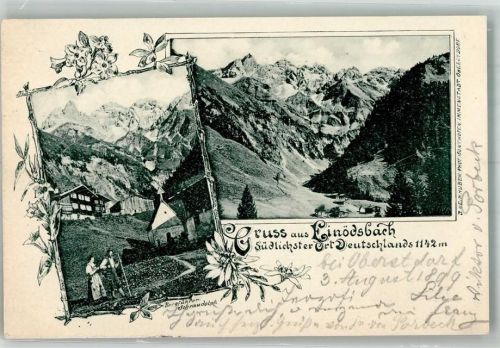 Einödsbach 1899 Adelskorrespondenz Posthilfstelle Einödsbach Taxe Oberstdorf