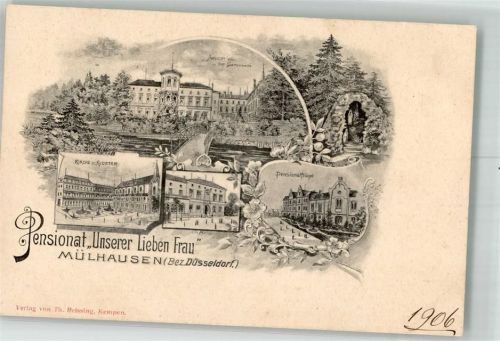Mülhausen 1906 Pensionat Unserer lieben Frau Kirche u. Kloster