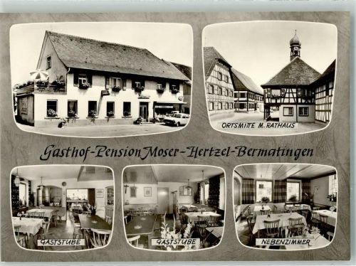Bermatingen Gasthaus Pension Moser-Hertzel Rathaus Oldtimer