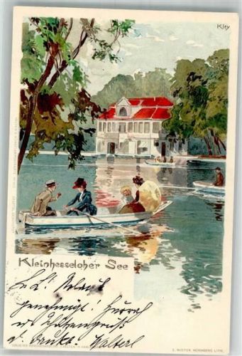 München 1899 Kleinhesseloher See Ruderboote Velten Verlag Nr. 413 + Adelskorrespondenz